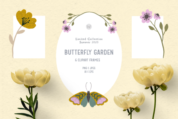 Hand-drawn Floral Frame Clipart for Creative Designers