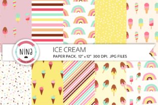 Ice Cream Rainbow Digital Paper: A Vibrant Addition to Your Creative Projects