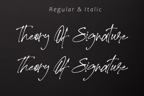 Theory of Signature: A Stylish Script Font for Elegant Designs